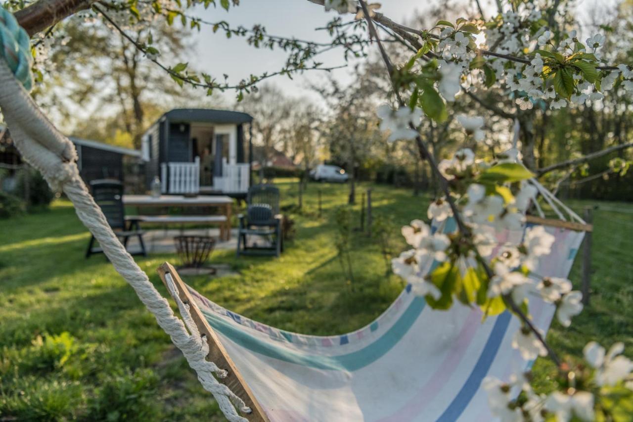 Pipowagen Elsebein Groningen Westerwolde Unieke Ligging Met Eigen Tuin En Vrij Uitzicht Over Veld Naar Natuurgebied Onstwedde ภายนอก รูปภาพ